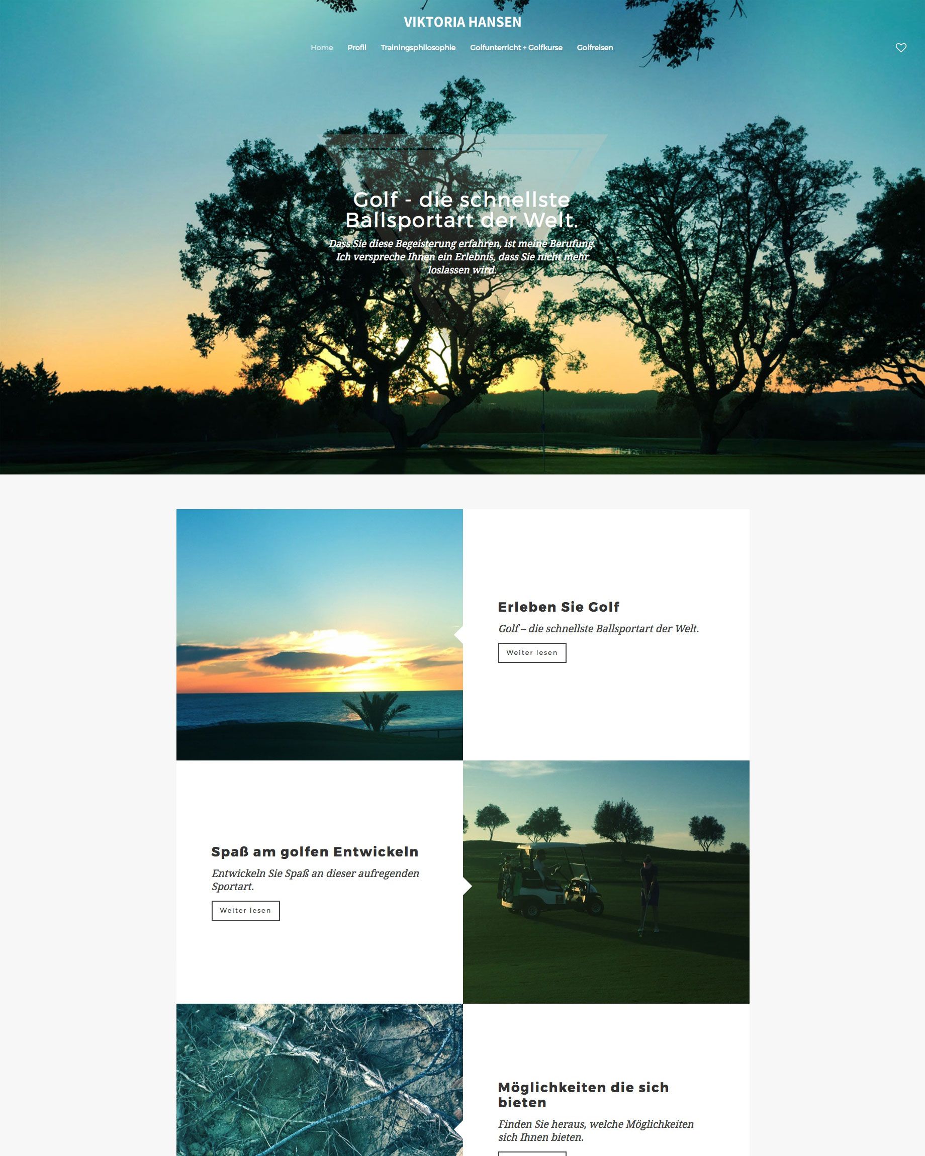 Homepage & Blog einer Golfproette